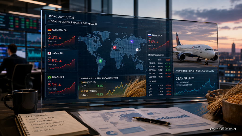 Almanya, Rusya ve Brezilya enflasyonu, Japonya PPI, WASDE ve Delta Air Lines raporu - 10 Temmuz 2026'nın başlıca olayları