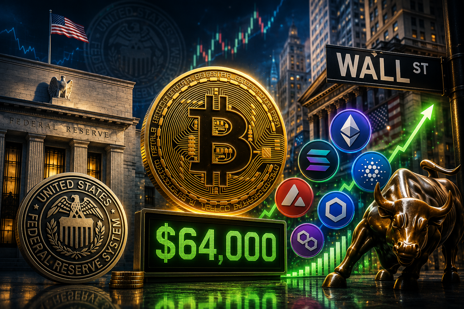 Kripto Para Haberleri, Perşembe, 30 Temmuz 2026: Pazar Fed kararını bekliyor, Bitcoin 64.000 $'da kalıyor, Wall Street altcoinlere yöneliyor.