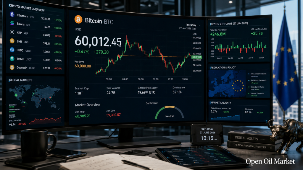 Küresel Kripto Para Piyasası 27 Haziran 2026: Bitcoin, Ethereum, ETF Akışları, Stabilcoinler ve MiCA Düzenlemesi