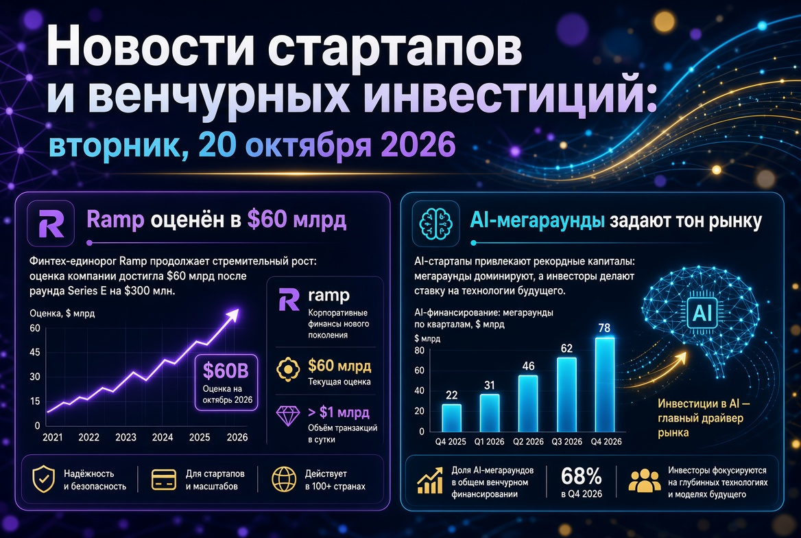 Girişim ve Risk Sermayesi Haberleri: Salı, 20 Ekim 2026 - Ramp 60 Milyar Dolar Değerinde, Yapay Zeka Mega Turları Pazarın Tonunu Belirliyor