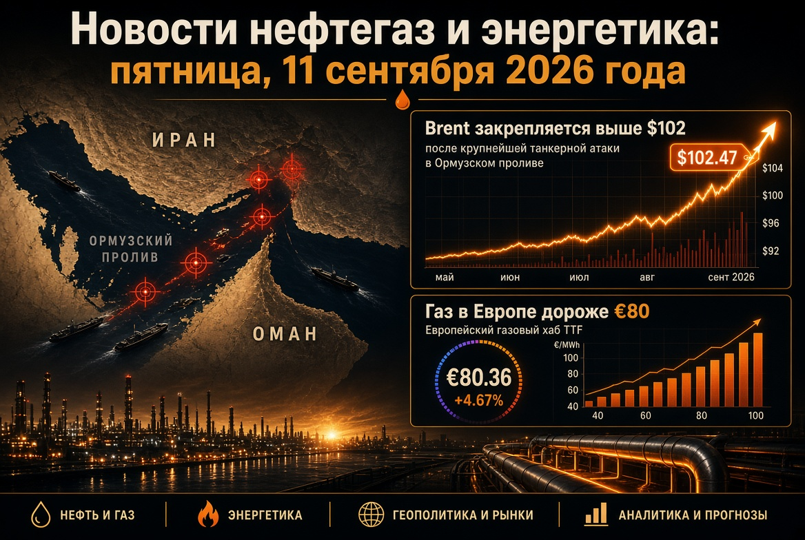 Petrol ve enerji haberleri: 11 Eylül 2026 — Brent $102'nin üzerine çıktı, Avrupa'da gaz €80'in üzerinde
