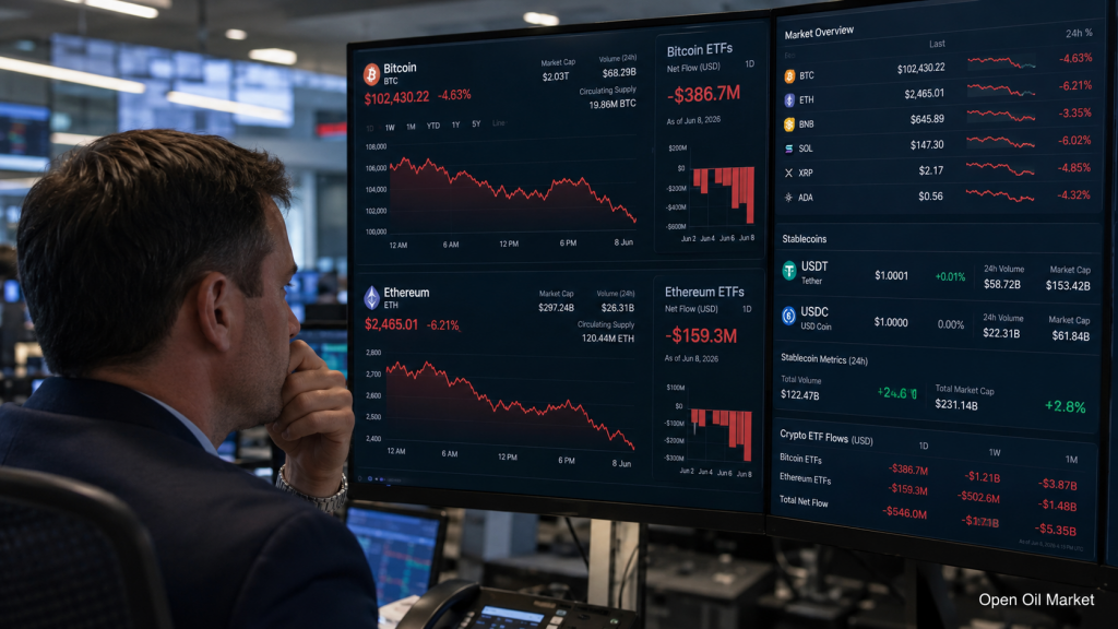 8 Haziran 2026 Kripto Para Piyasası: Bitcoin Baskı Altında, Ethereum Düşüyor, Stablecoin'ler Güçleniyor