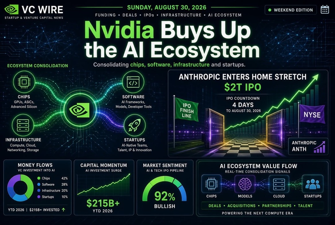 Yenilikçi Girişimlerin ve Risk Sermayesinin Haberleri - Pazar, 30 Ağustos 2026: Nvidia AI Ekosistemini Satın Aldı, Anthropic 2 Trilyon Dolarlık IPO'ya Hazırlanıyor