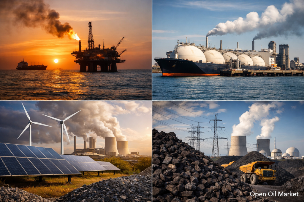 Dünya Enerji Pazarında Petrol, Gaz, LNG, Elektrik, Yenilenebilir Enerji, Kömür 1 Nisan 2026