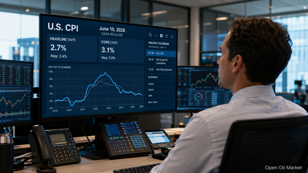 Ekonomik olaylar ve kurumsal raporlar 10 Haziran 2026: ABD CPI, Kanada Merkez Bankası'nın faiz oranı ve Oracle raporu.