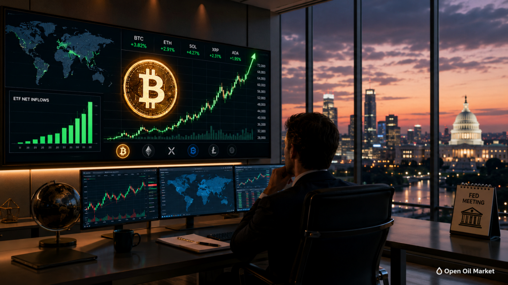 Bitcoin, ETF akışları ve Fed toplantısı beklentisiyle yükseliyor, global kripto para piyasası 16 Haziran 2026